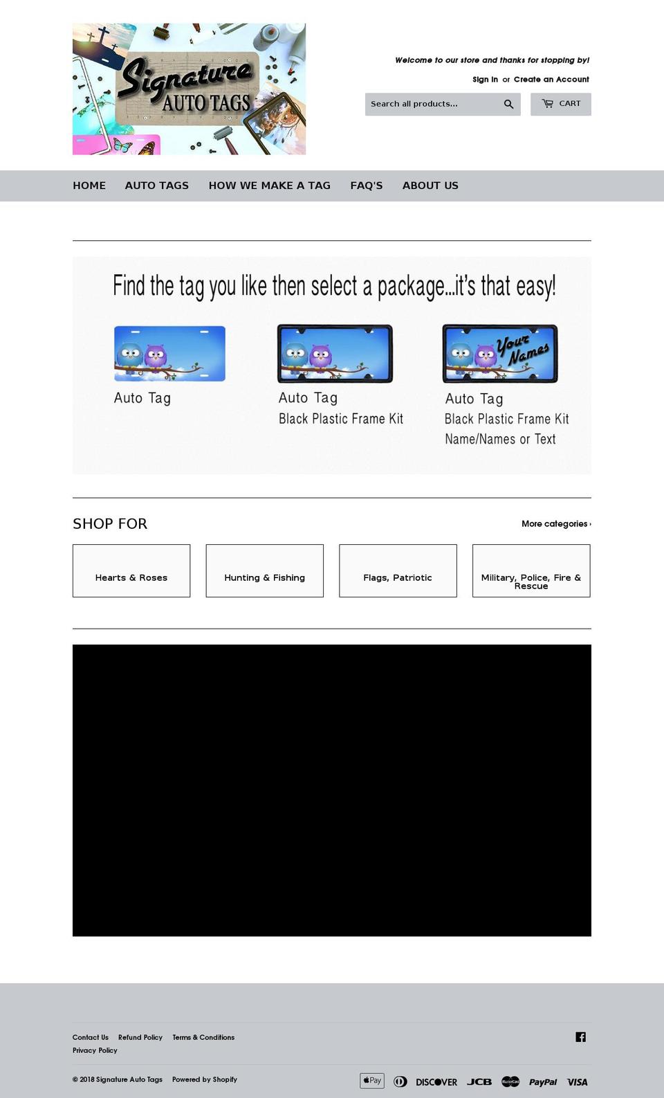 signatureautotags.com — Shopify storefront screenshot