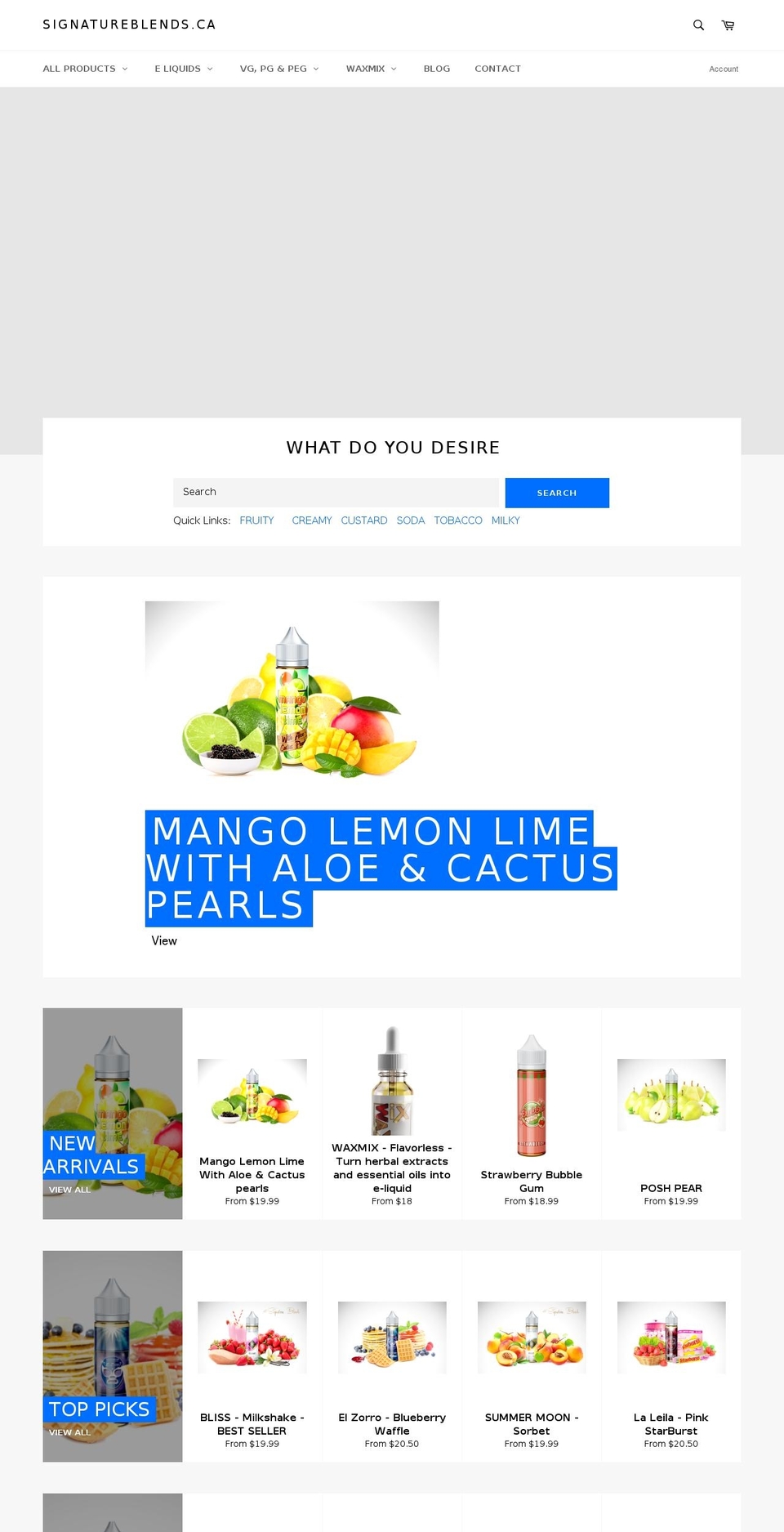 signatureblends.ca shopify website screenshot