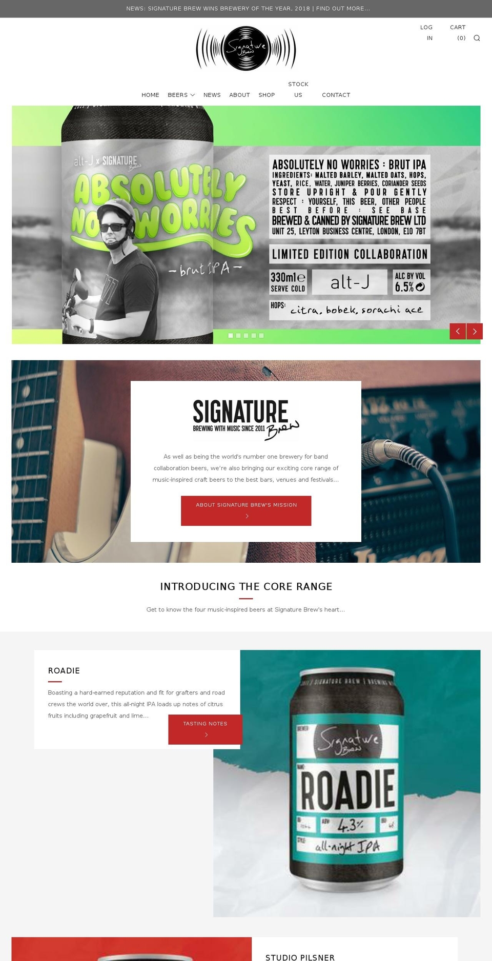 signaturebrewery.com — Shopify storefront screenshot