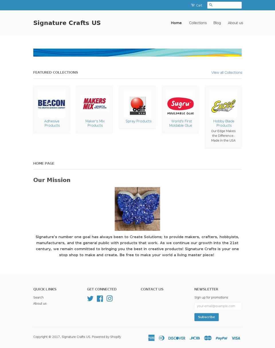 signaturecrafts.com shopify website screenshot