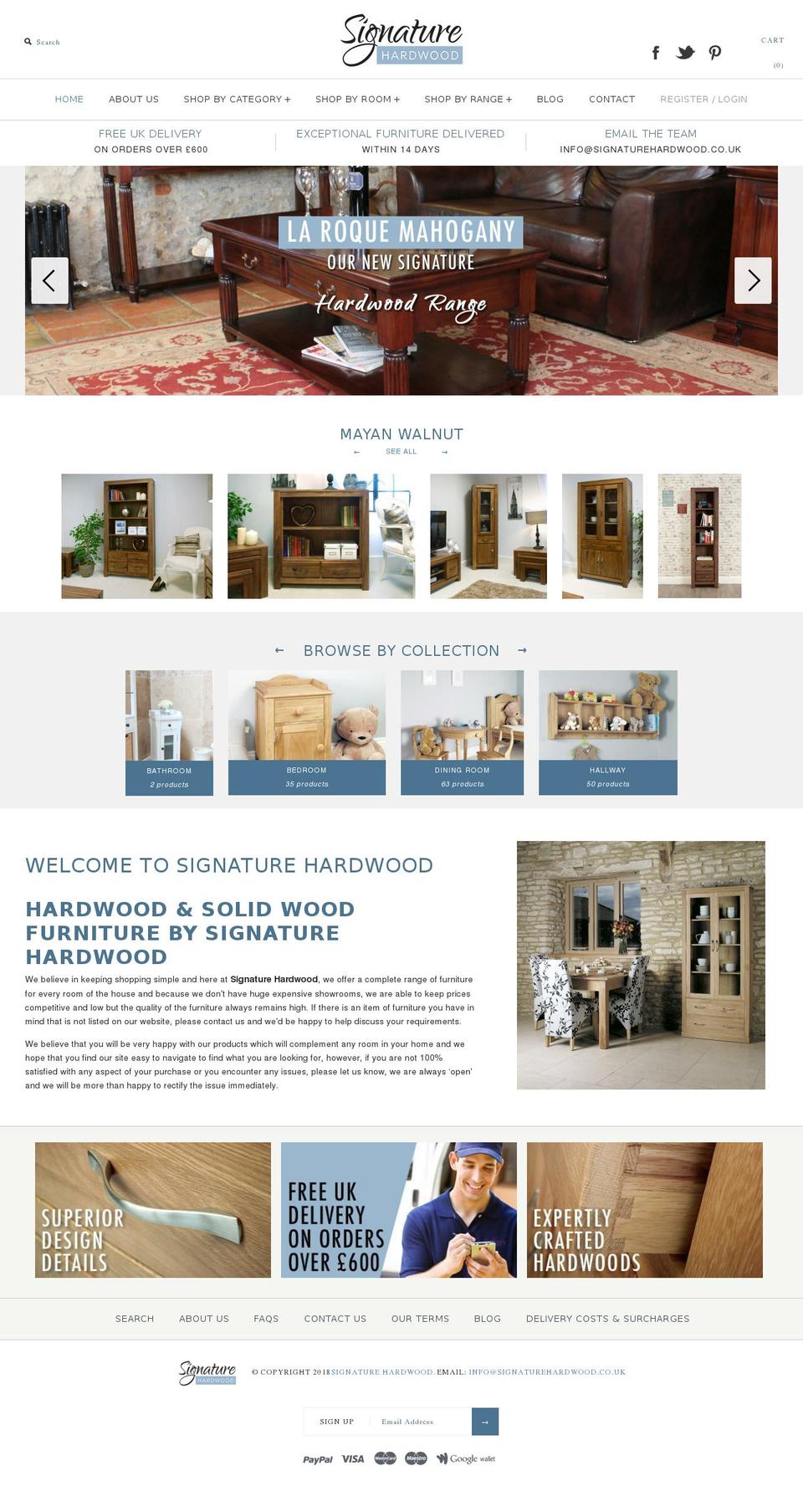 signaturehardwood.co.uk shopify website screenshot