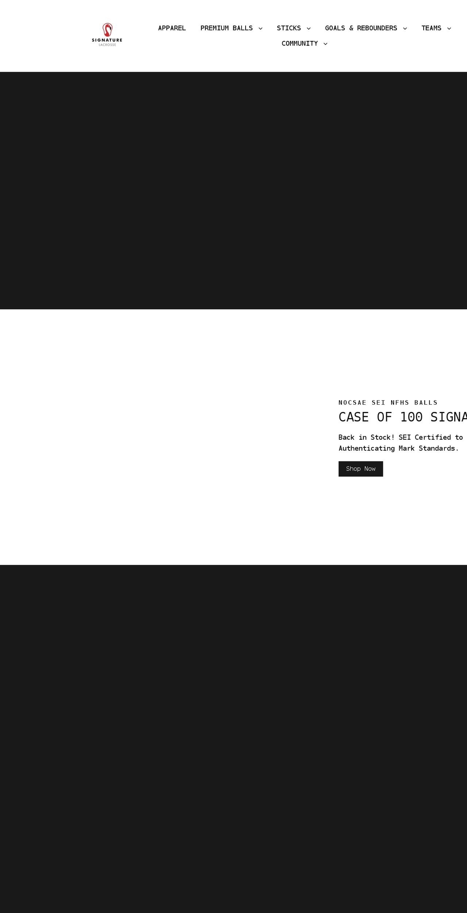 signaturelacrosse.com shopify website screenshot