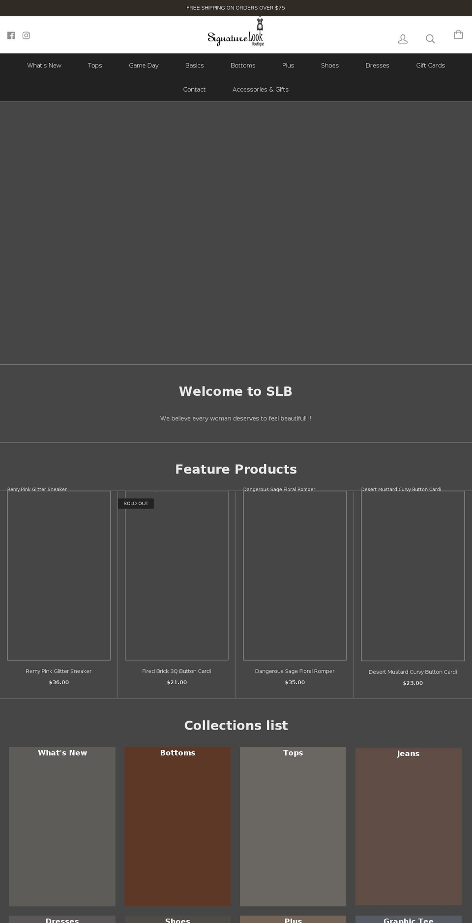 signaturelookboutique.com — Shopify storefront screenshot