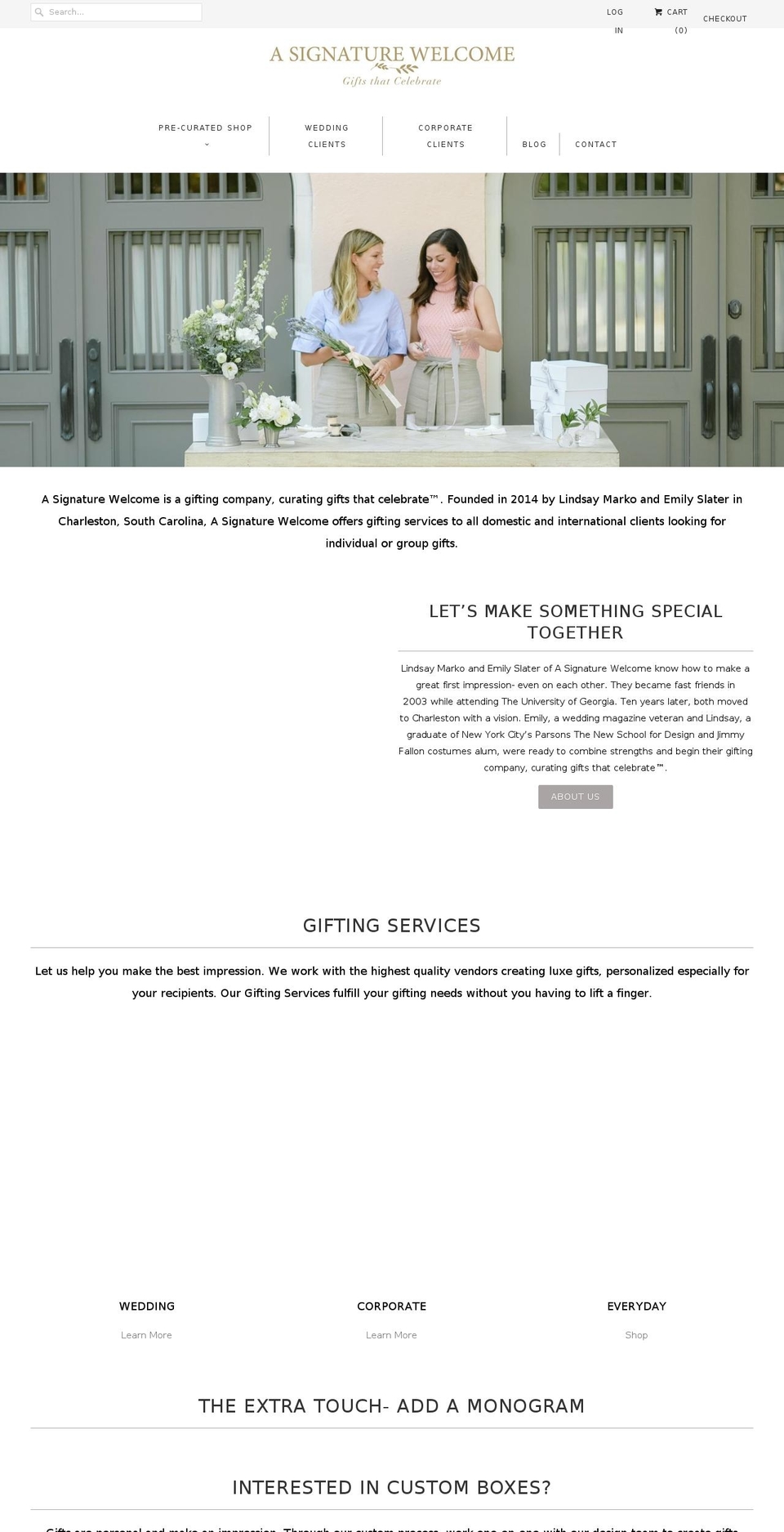 signaturewelcome.com — Shopify storefront screenshot