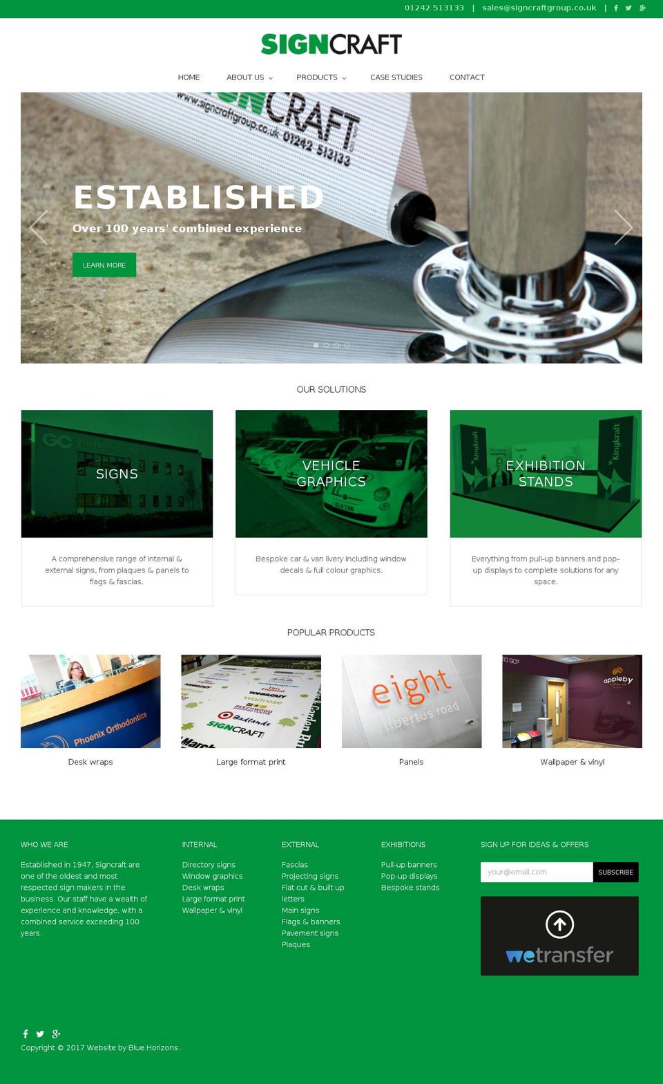 signcraftltd.com shopify website screenshot