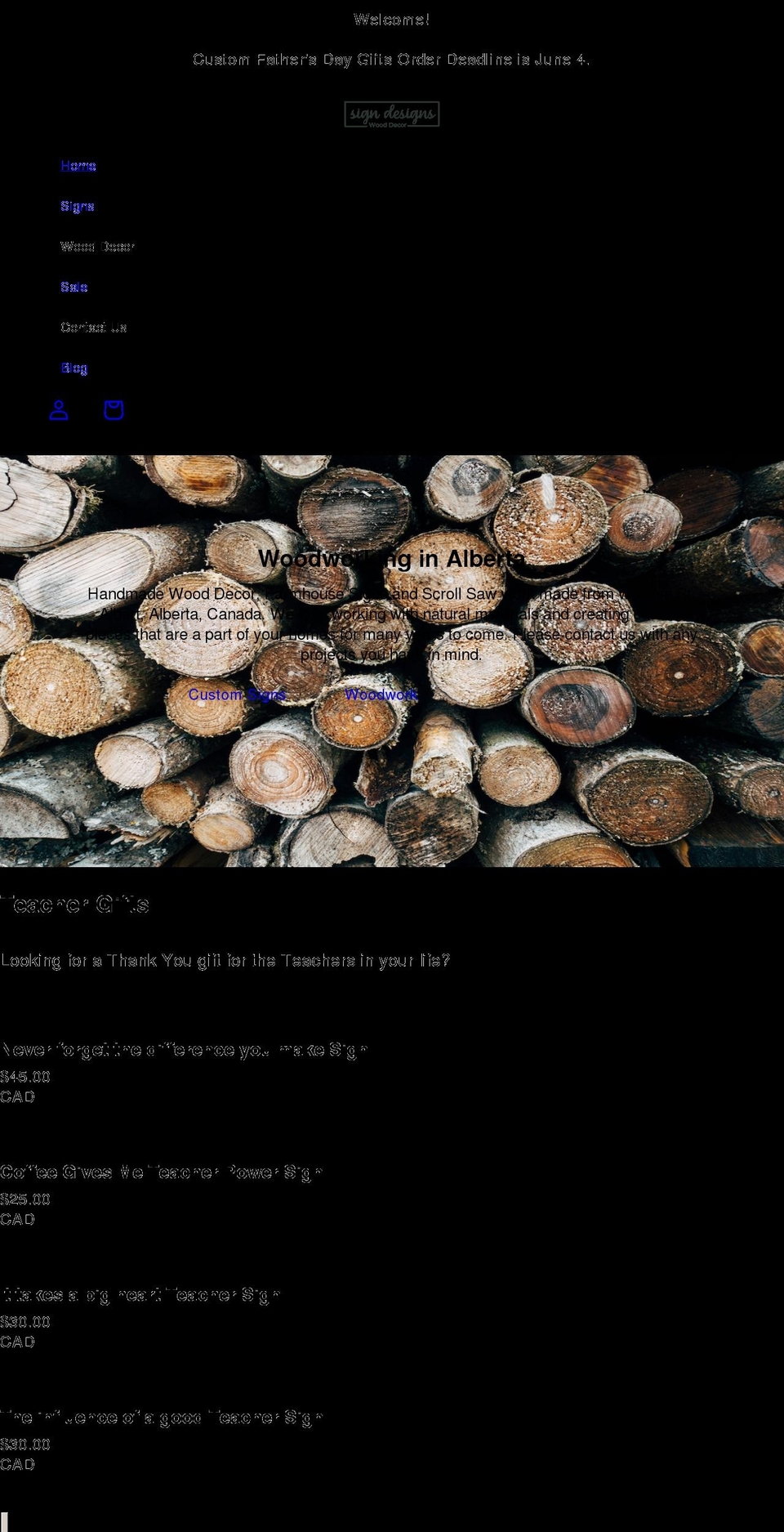 signdesigns.ca shopify website screenshot