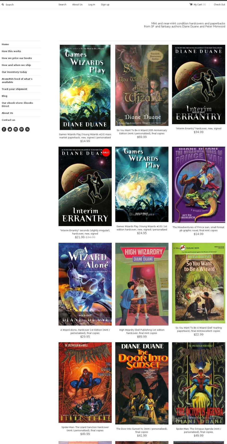 signedbooksdirect.com shopify website screenshot