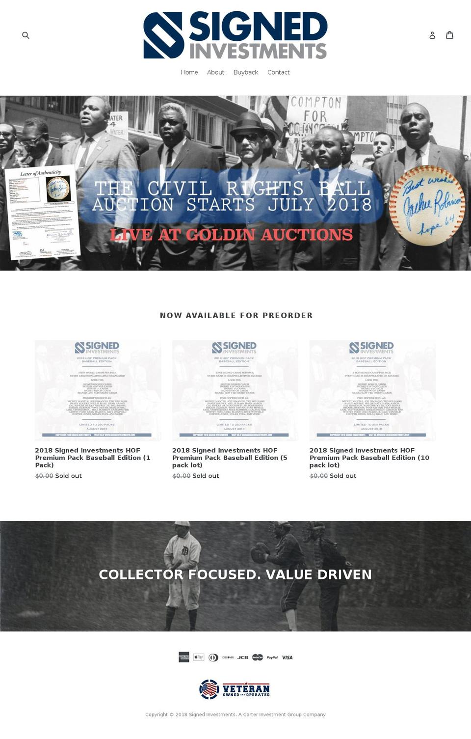 signedinvestments.com — Shopify storefront screenshot