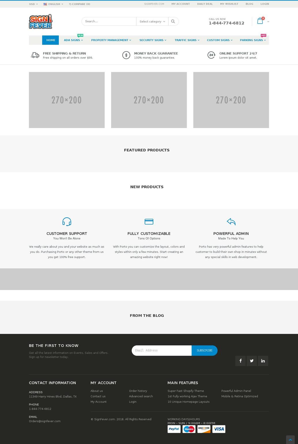 signfever.com — Shopify storefront screenshot
