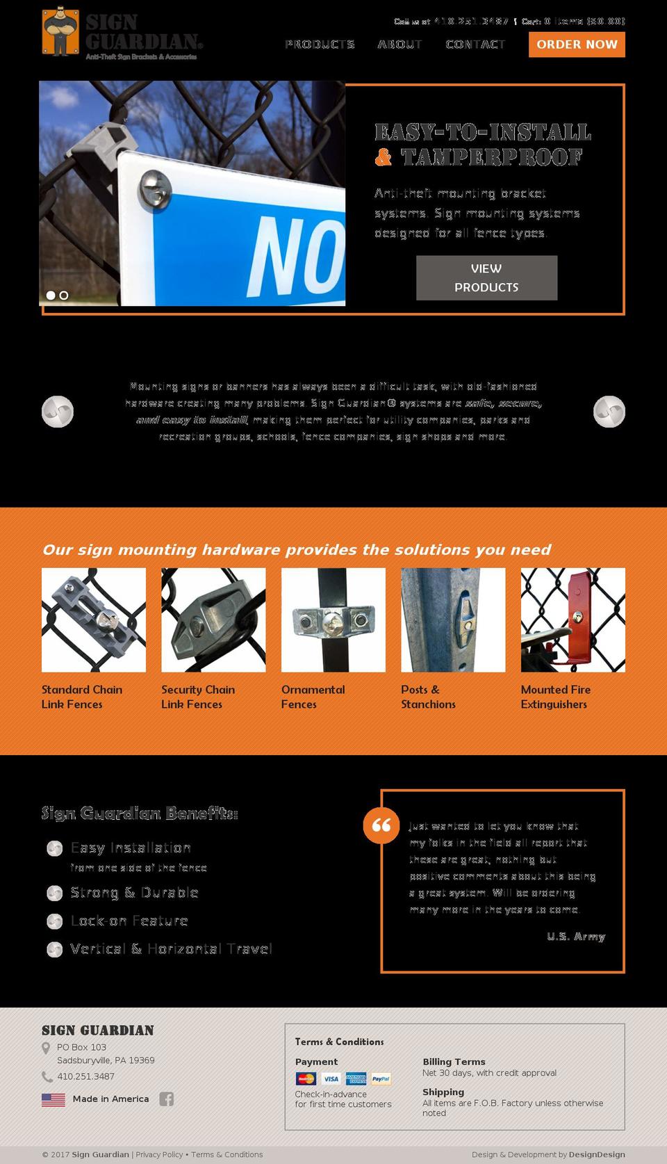 signguardian.com shopify website screenshot