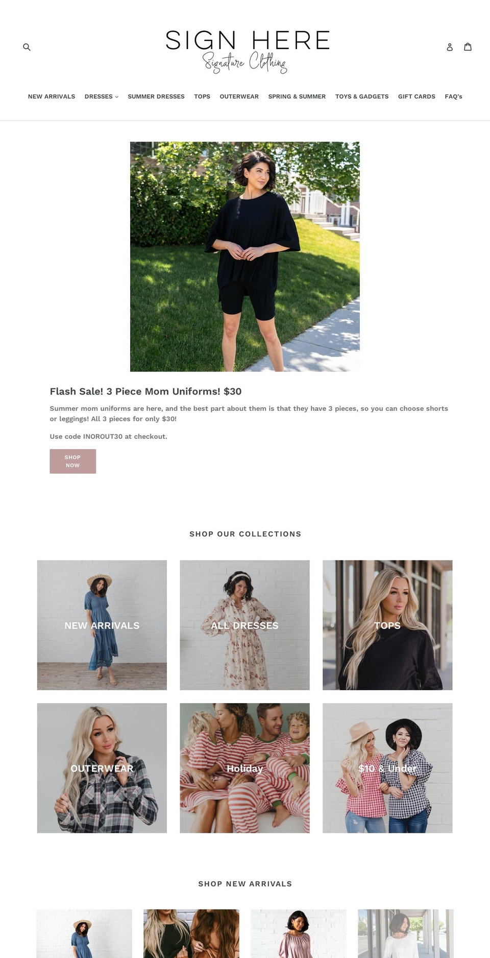 signhereclothing.com shopify website screenshot