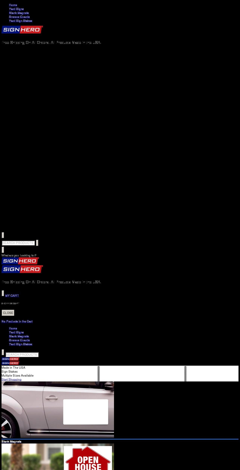 signherousa.com shopify website screenshot