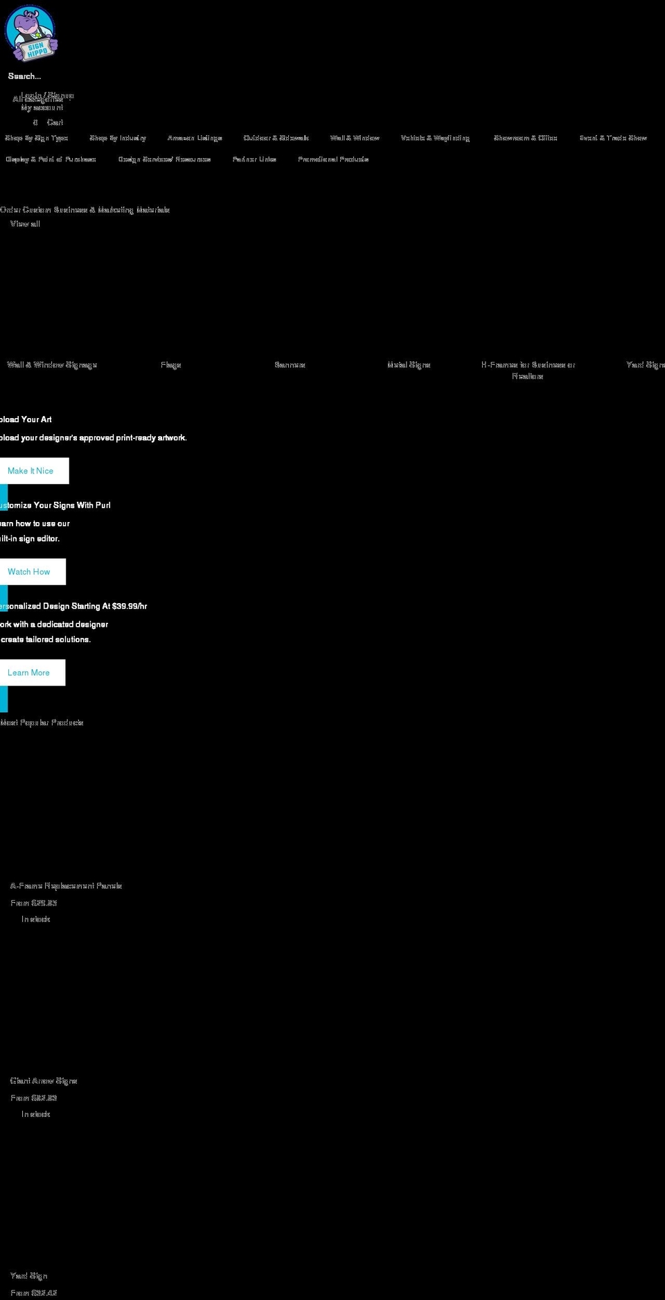 signhippo.com shopify website screenshot