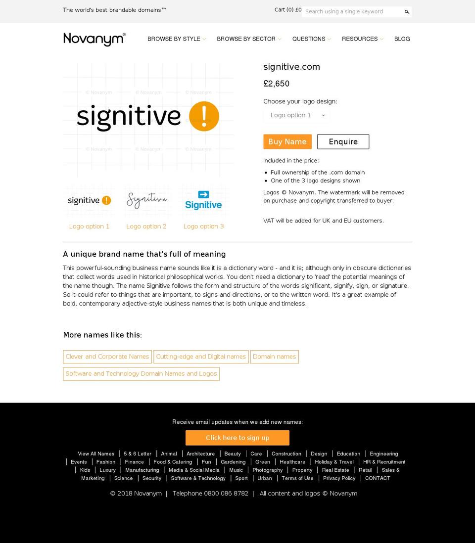 signitive.com — Shopify storefront screenshot