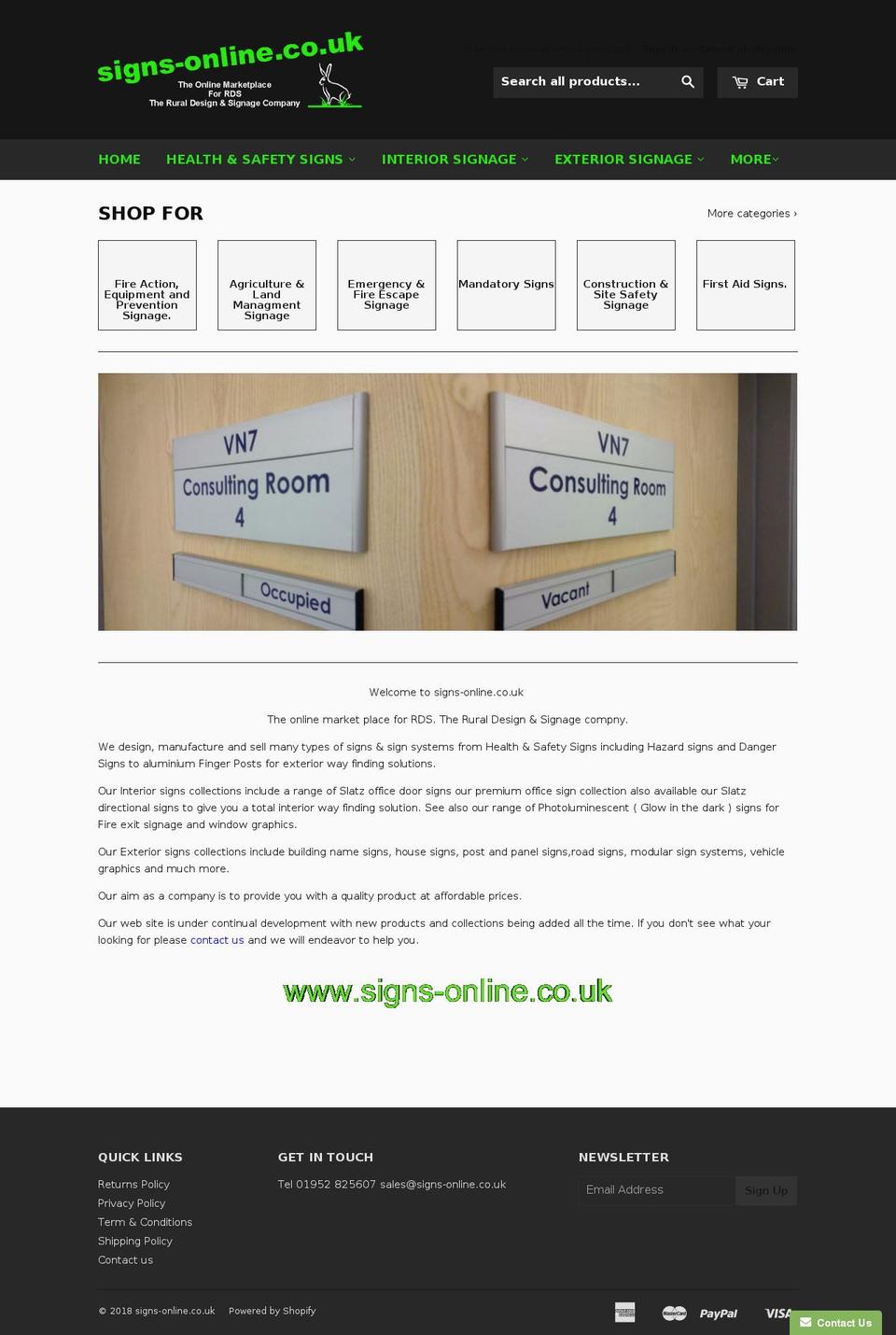 signs-online.co.uk shopify website screenshot