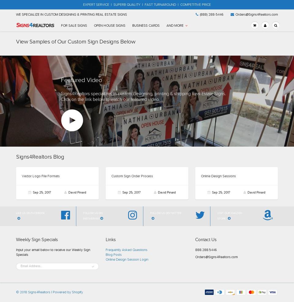 signs4realtors.com shopify website screenshot