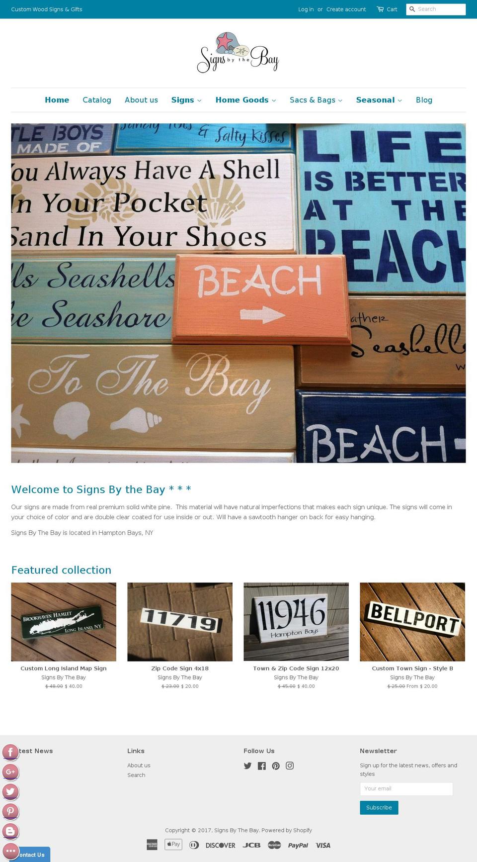 signsbythebay.com shopify website screenshot