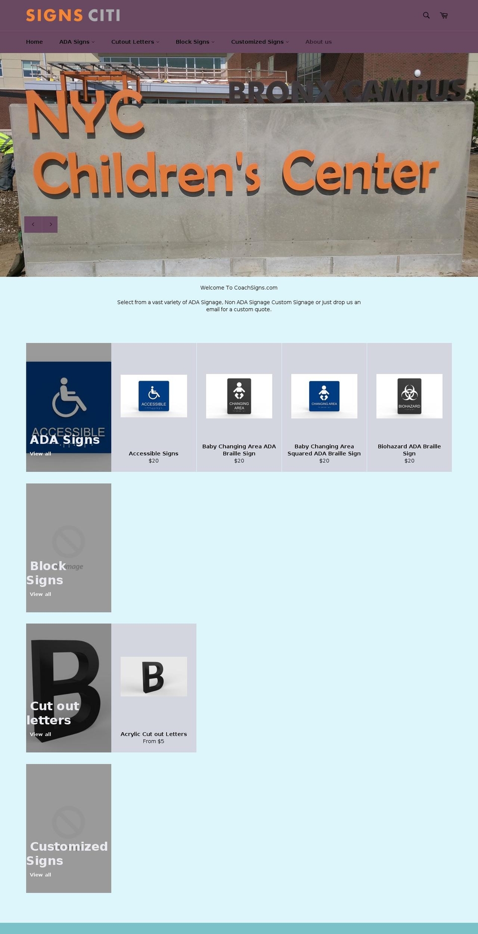 signsciti.com shopify website screenshot