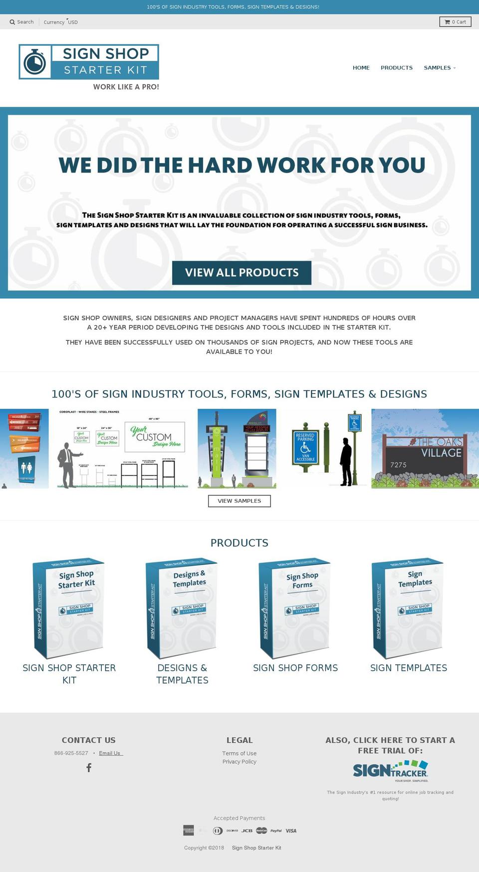 signshopstarterkit.com shopify website screenshot