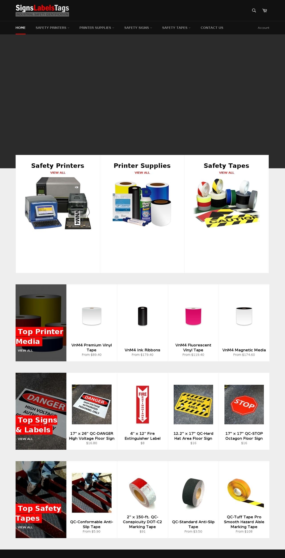 signslabelstags.com — Shopify storefront screenshot