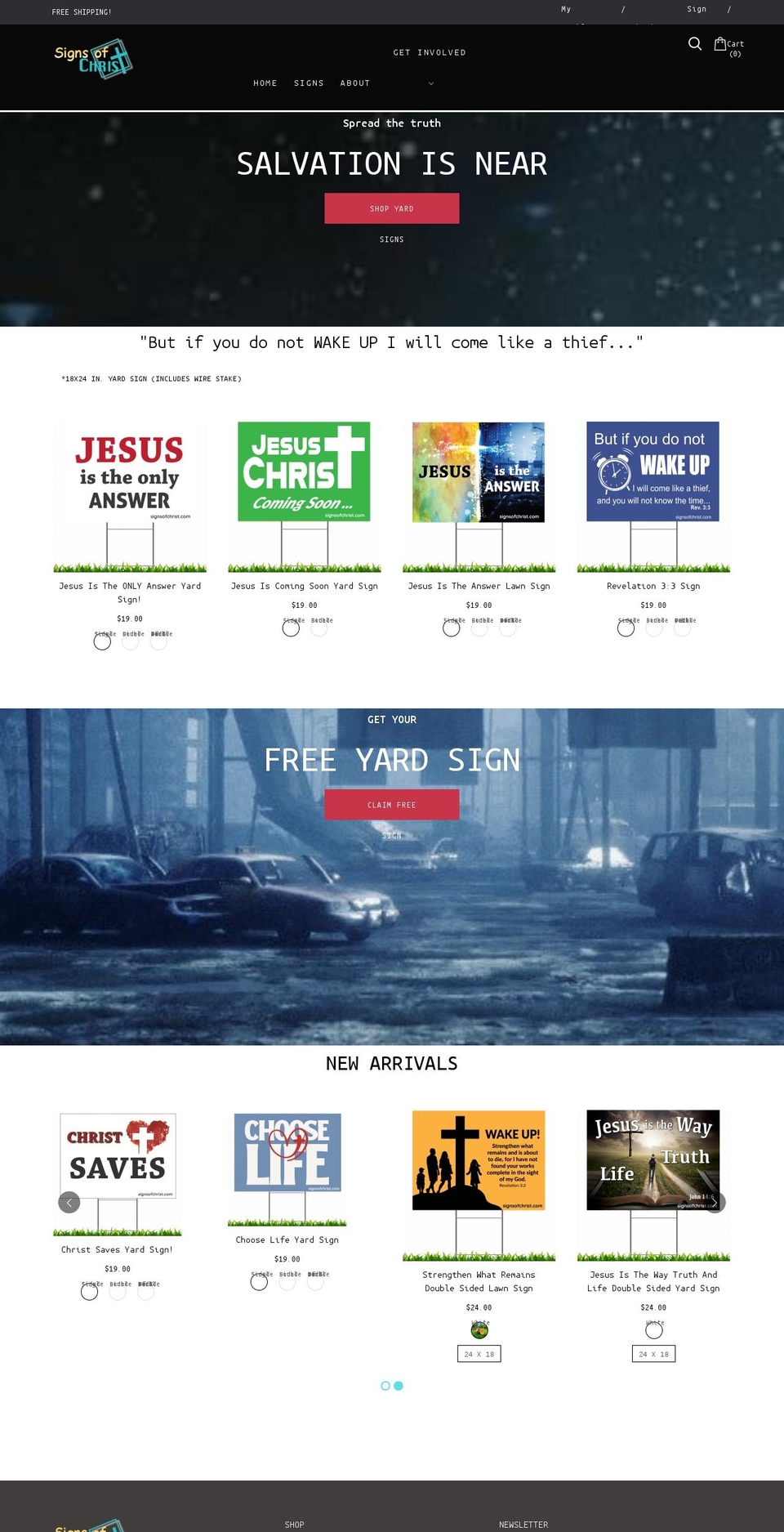 signsofchrist.com shopify website screenshot