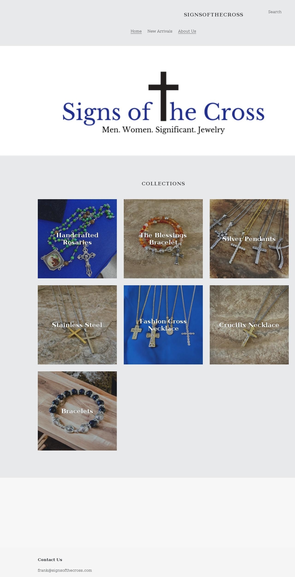 signsofthecross.com shopify website screenshot