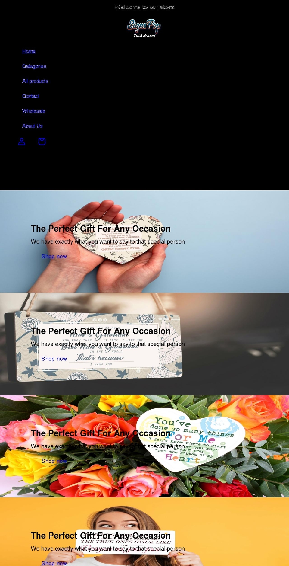 signspop.com shopify website screenshot