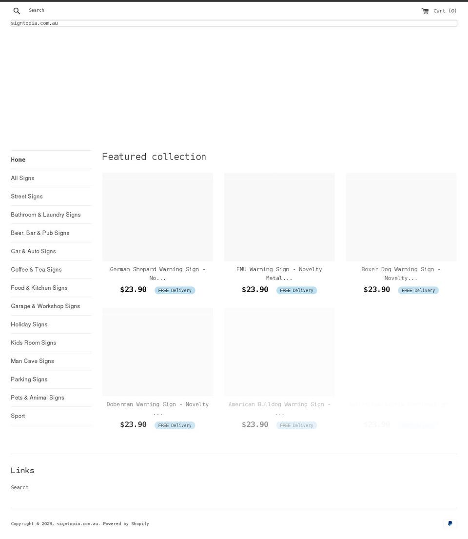 signtopia.com.au shopify website screenshot
