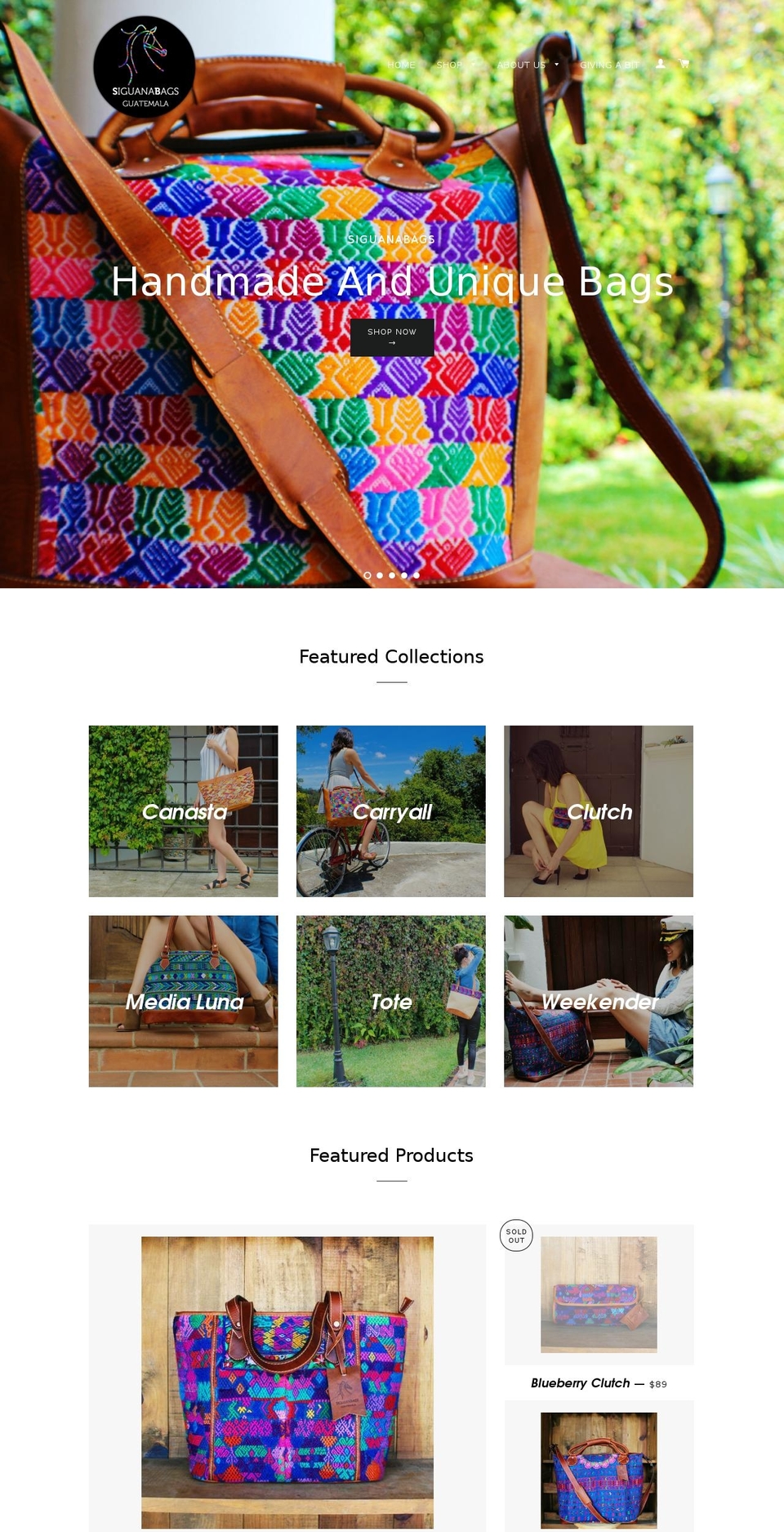 siguanabags.com shopify website screenshot