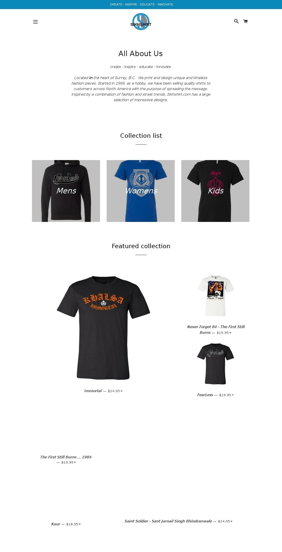sikhshirt.com — Shopify storefront screenshot