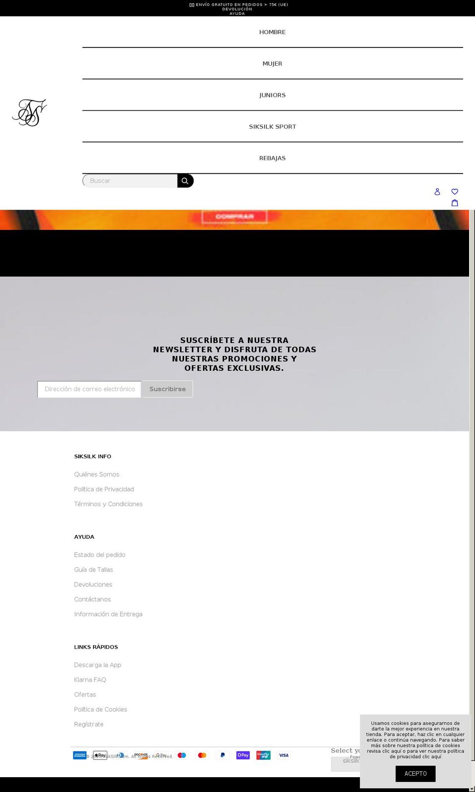 siksilk.es shopify website screenshot