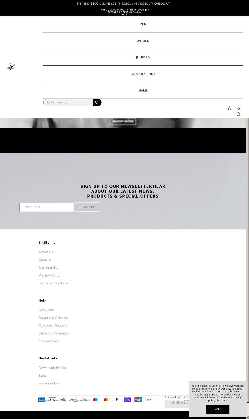 siksilkusa.com shopify website screenshot