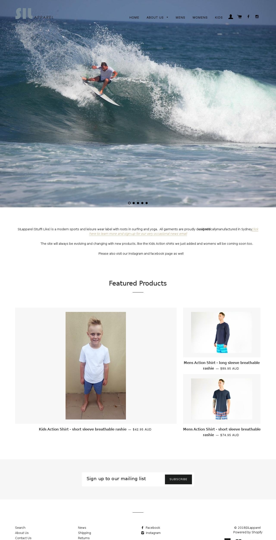 silapparel.com — Shopify storefront screenshot