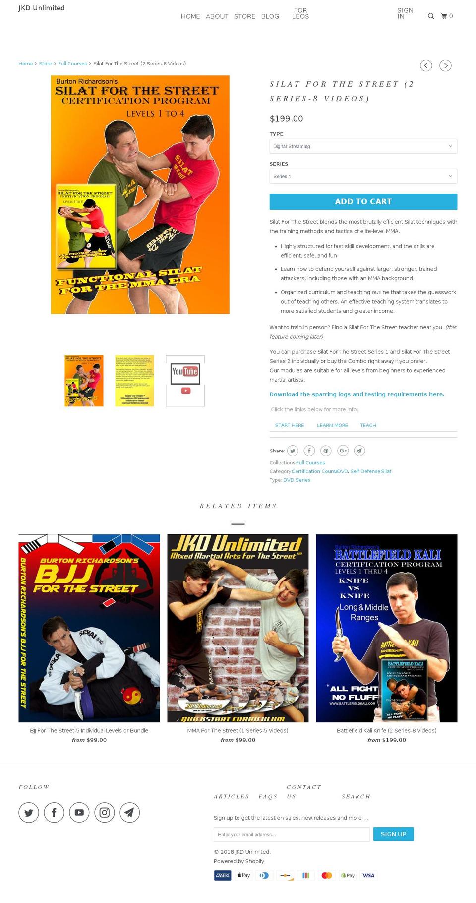silatforstreetselfdefense.com — Shopify storefront screenshot
