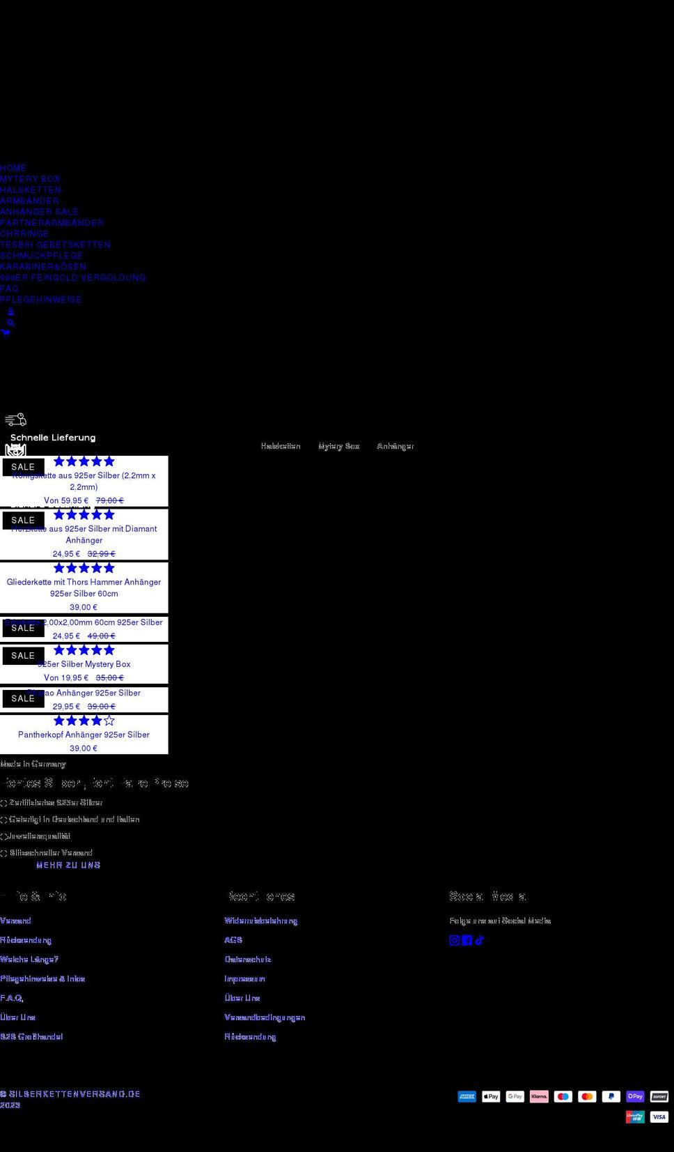 silberkettenversand.de shopify website screenshot