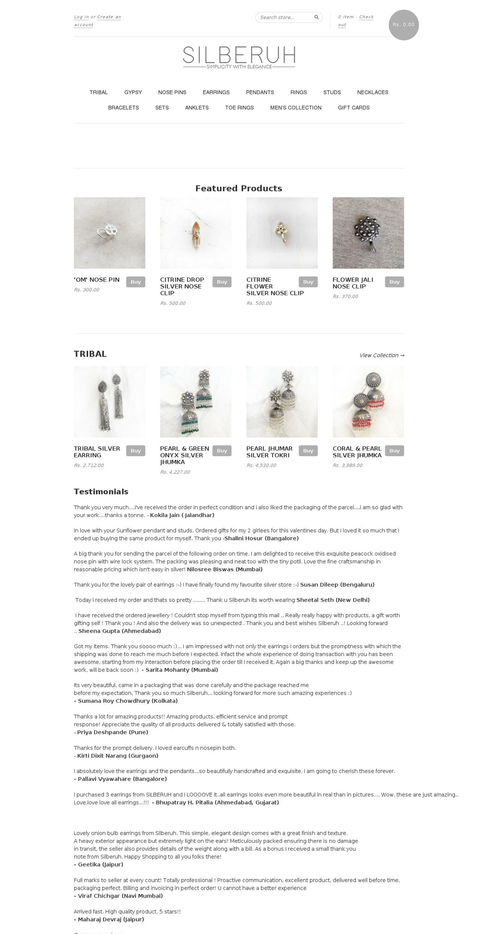 silberuh.com shopify website screenshot