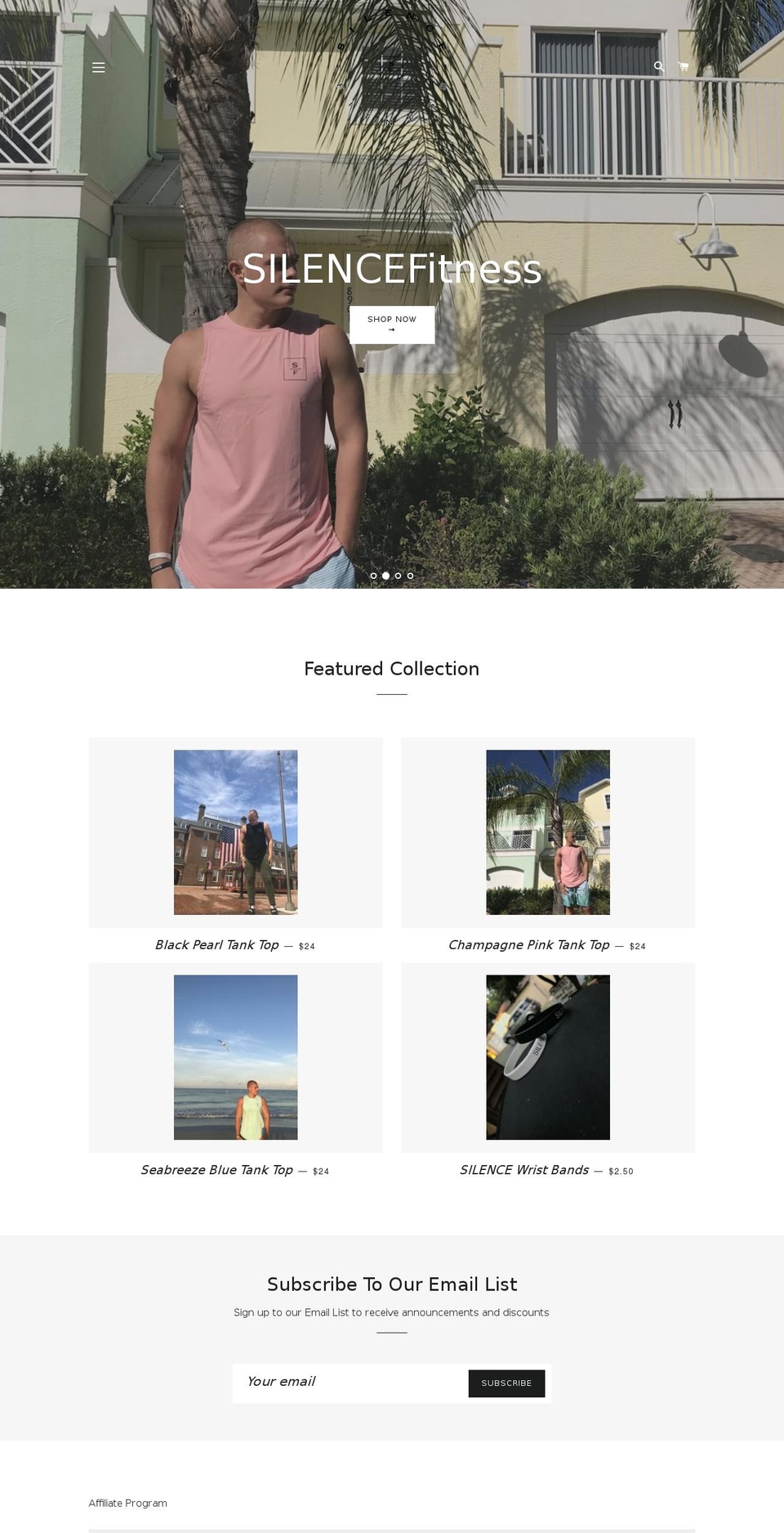 silencefitness.com — Shopify storefront screenshot