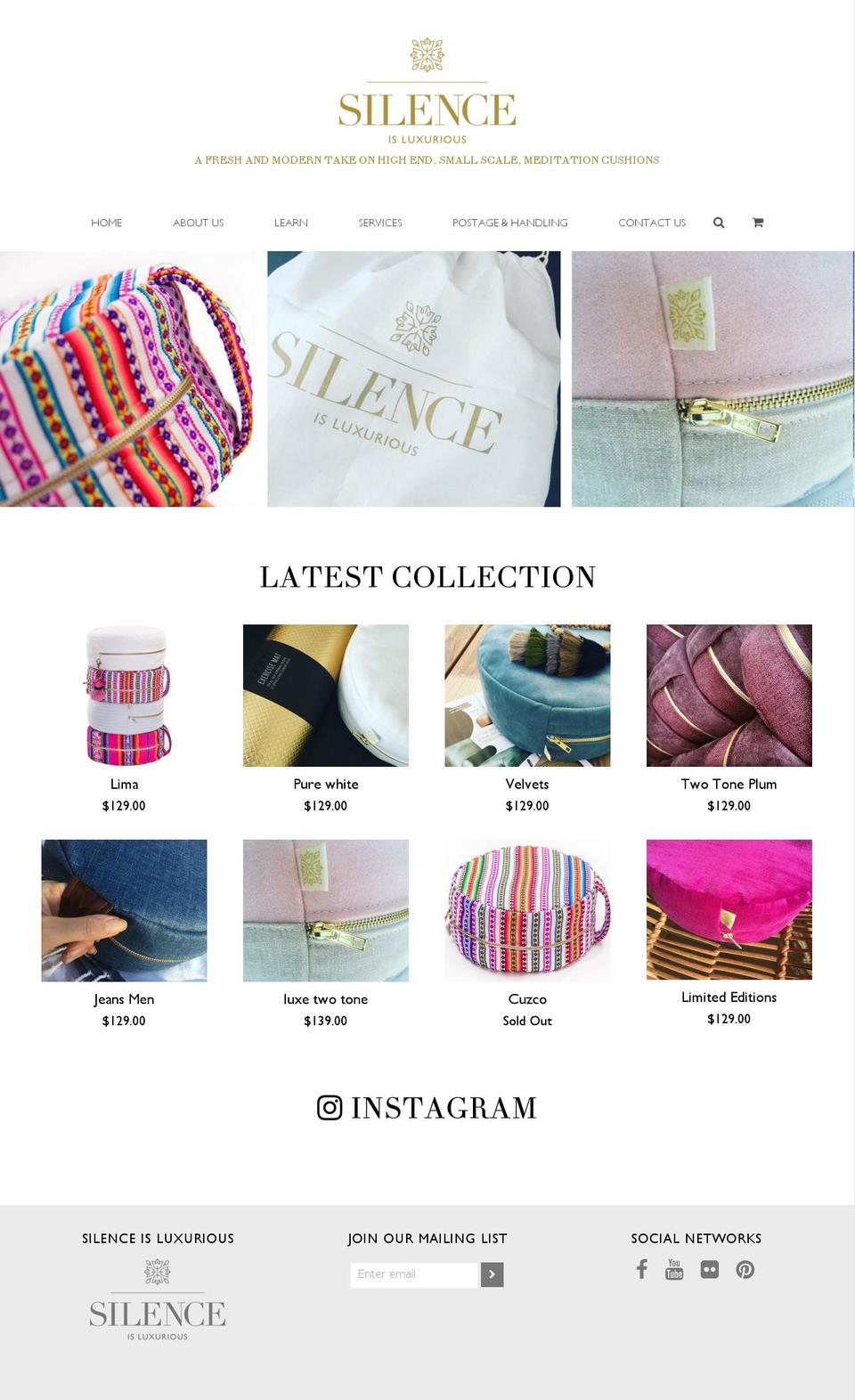 silenceisluxurious.com — Shopify storefront screenshot