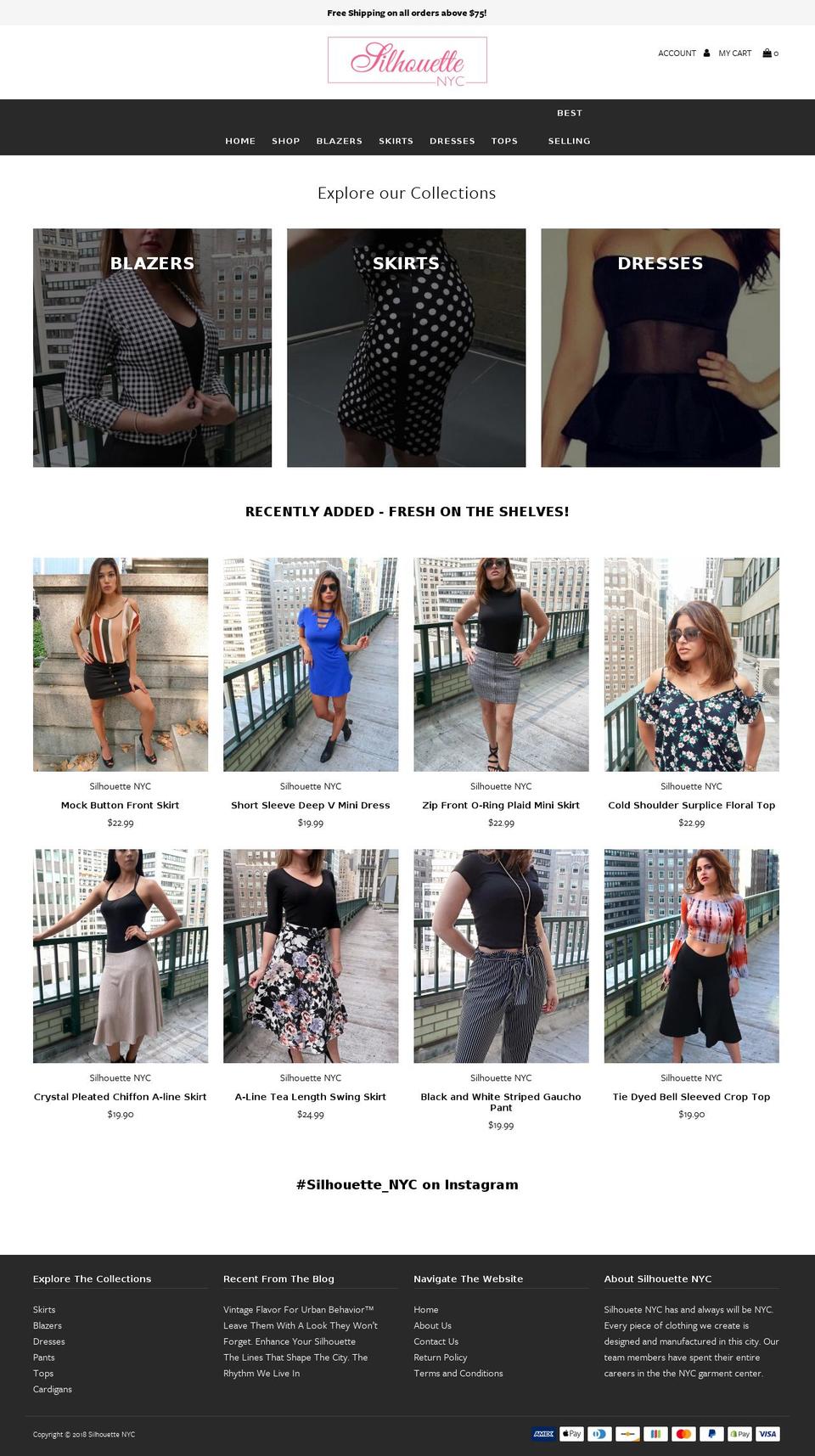 silhouette-nyc.com — Shopify storefront screenshot