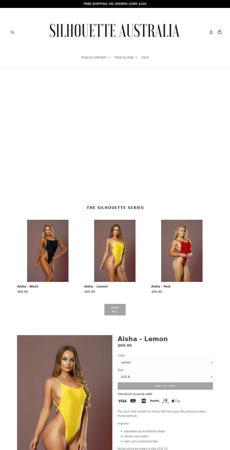 silhouetteaustralia.com shopify website screenshot