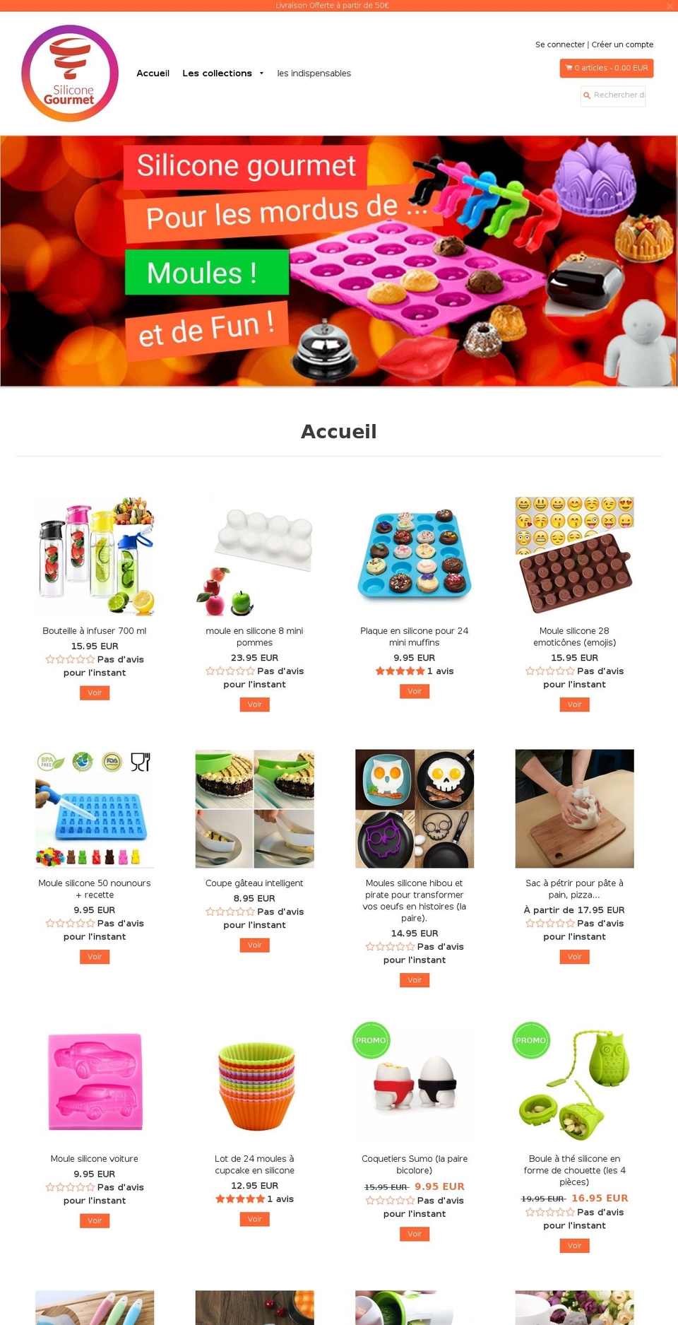 silicone-gourmet.com shopify website screenshot