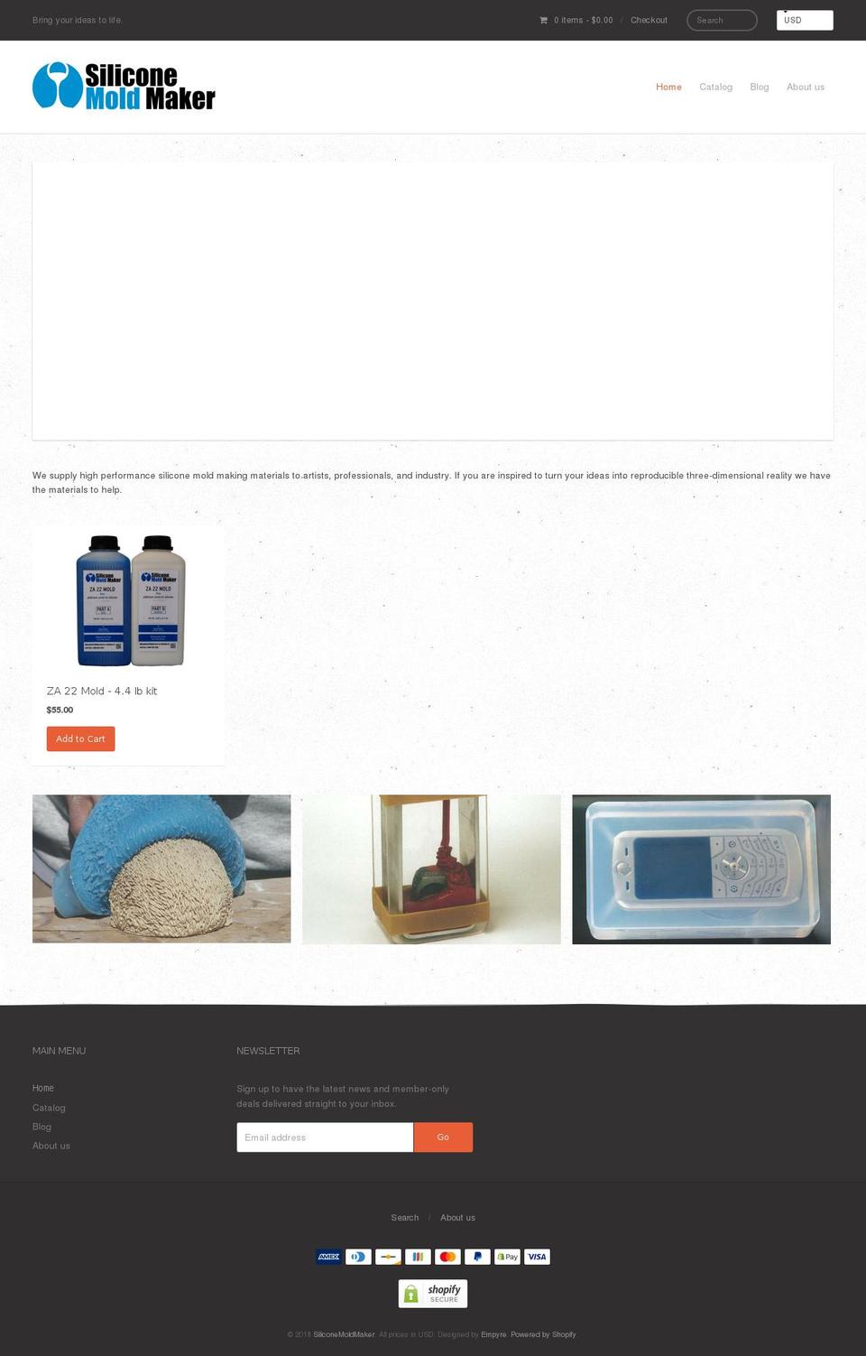 siliconemoldmaker.com shopify website screenshot