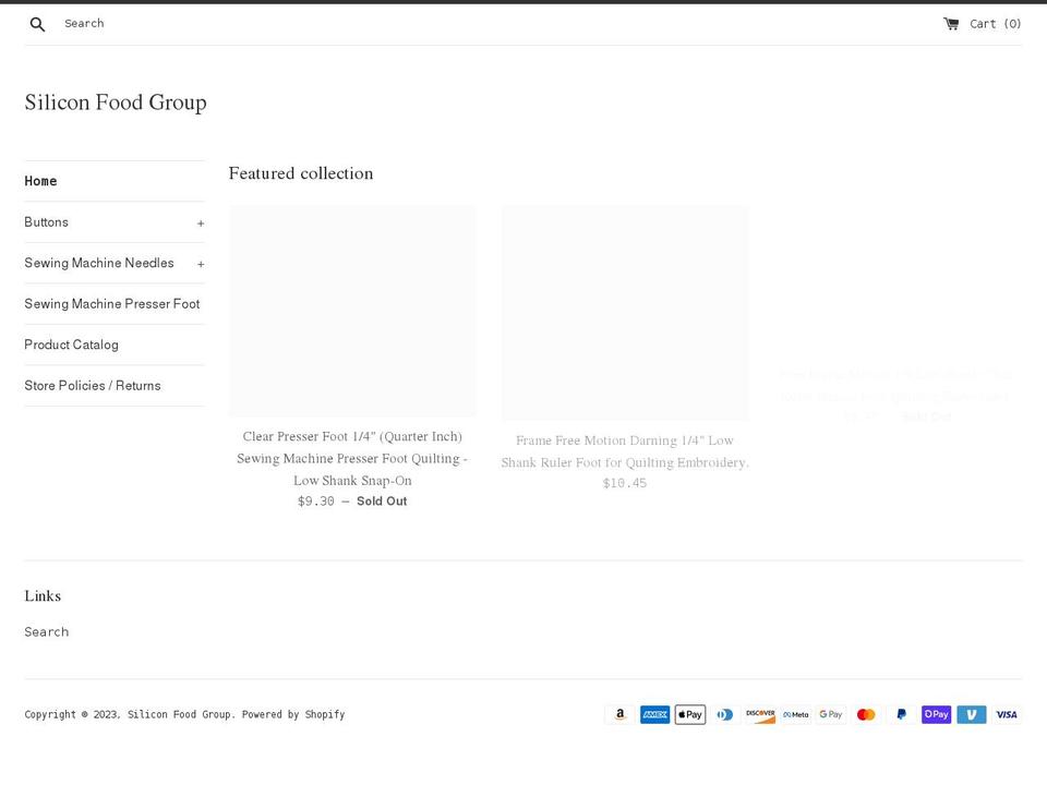 siliconfoodgroup.com — Shopify storefront screenshot