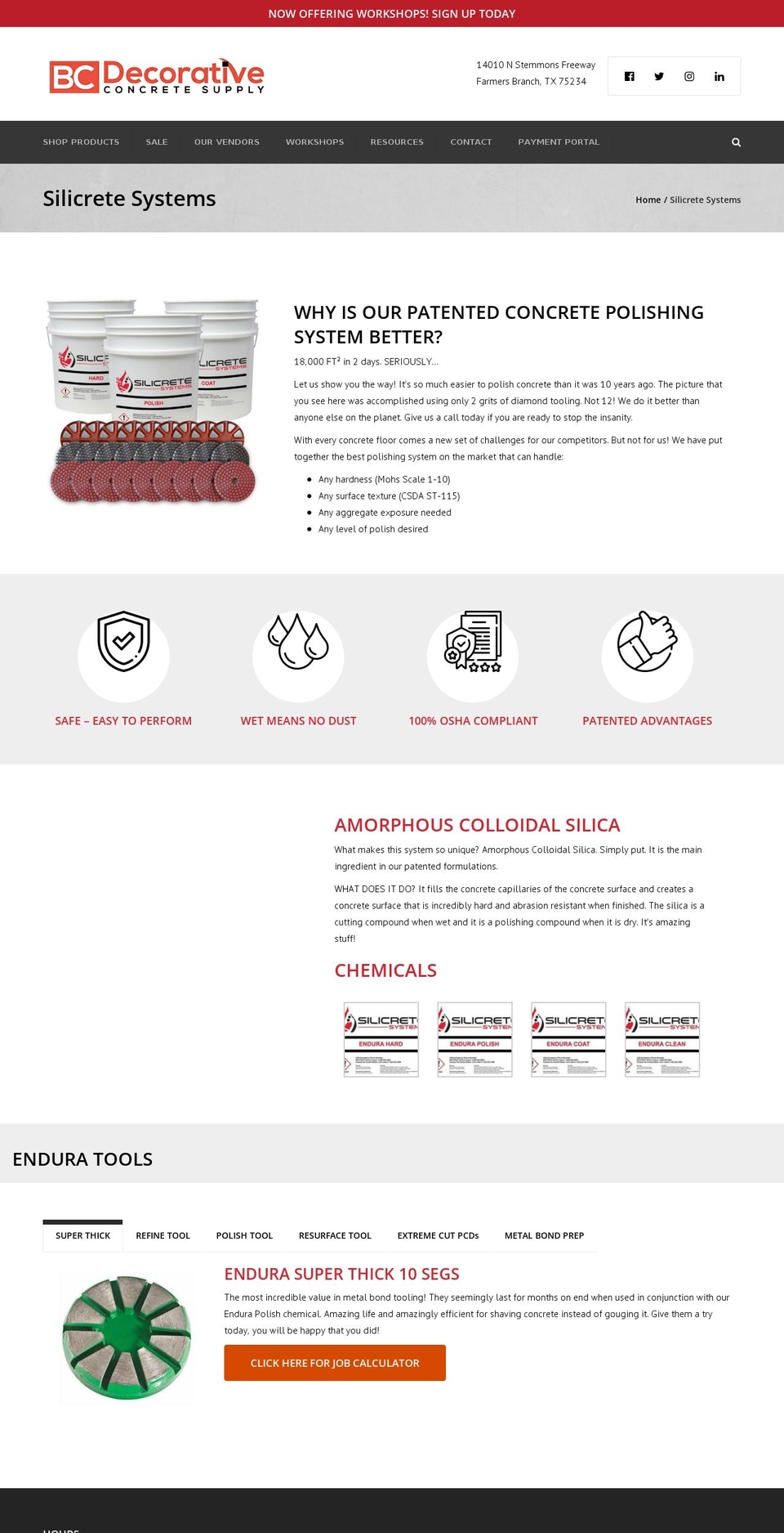 silicretesystems.com — Shopify storefront screenshot