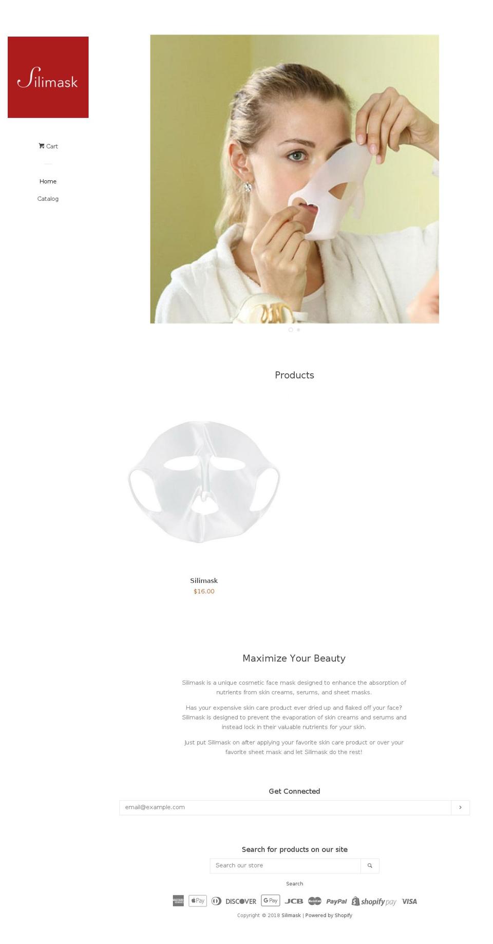 silimask.com shopify website screenshot