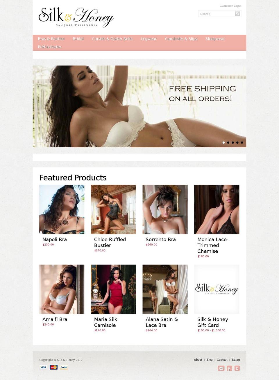 Adaptable Shopify theme site example silk-honey.com