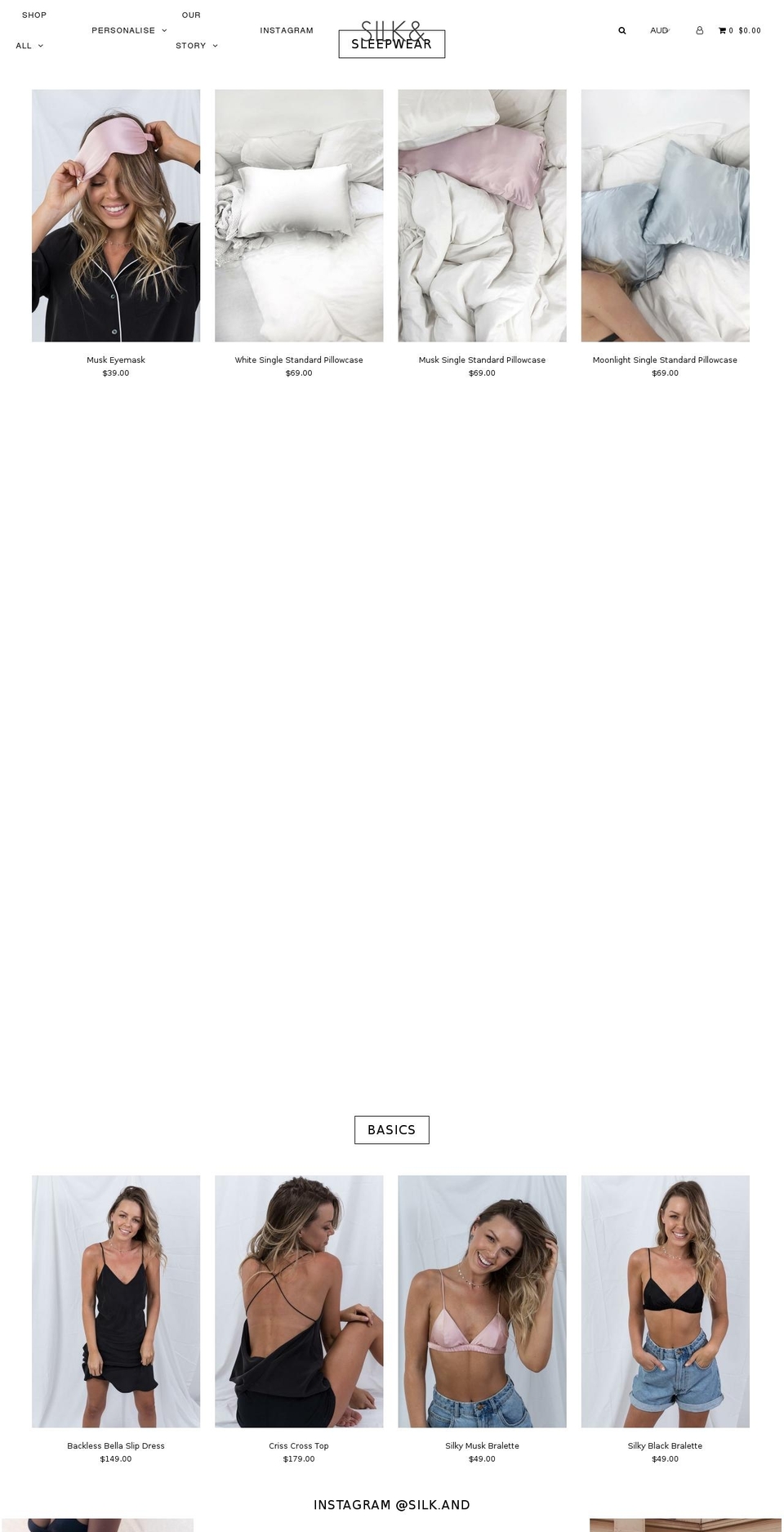silkand.com — Shopify storefront screenshot