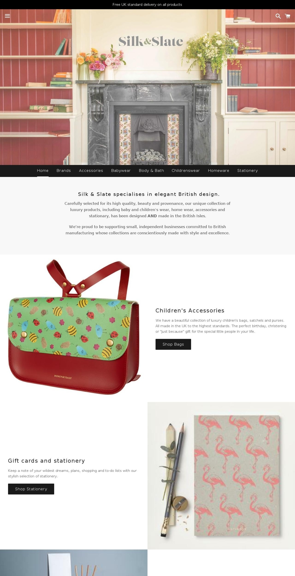 silkandslate.com — Shopify storefront screenshot