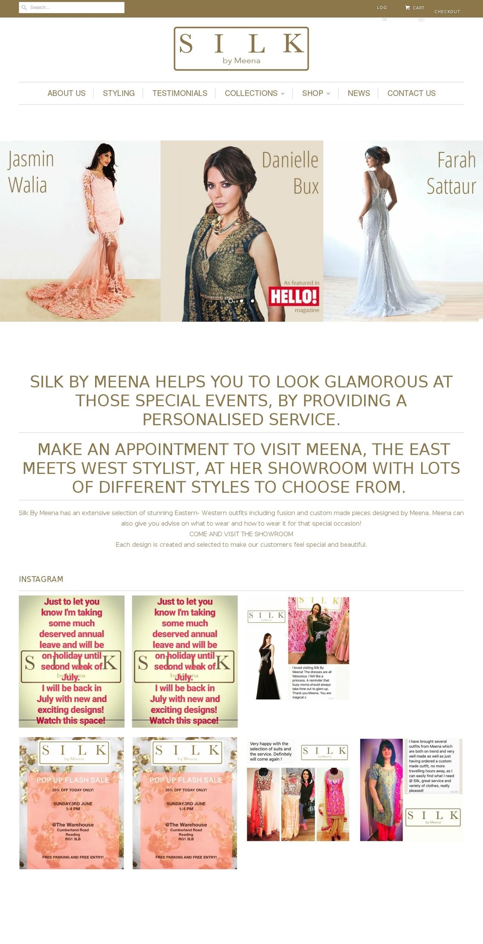 silkbymeena.com — Shopify storefront screenshot