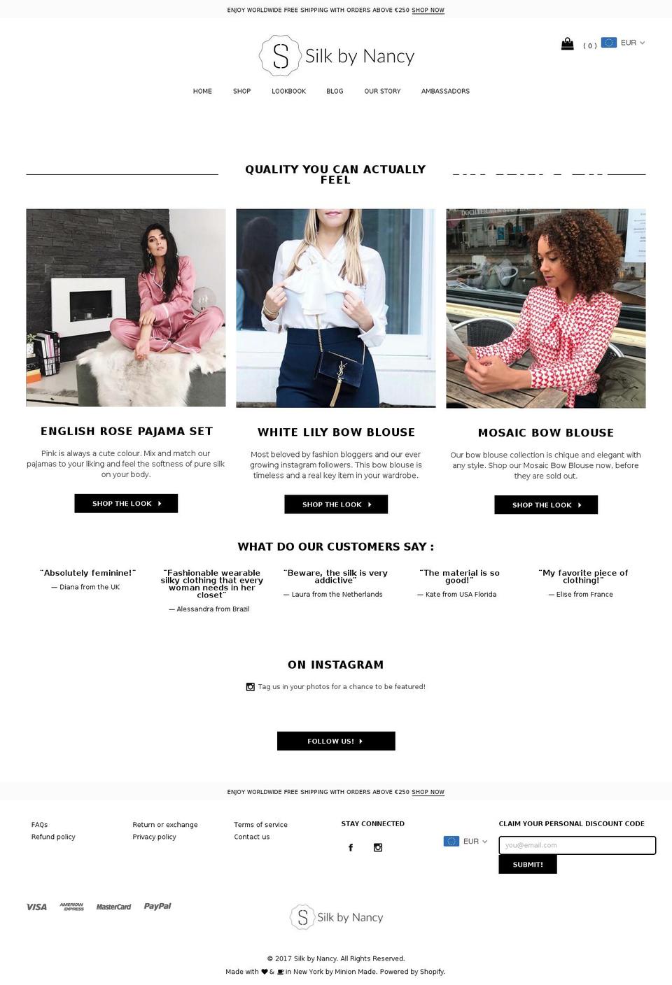 silkbynancy.com shopify website screenshot